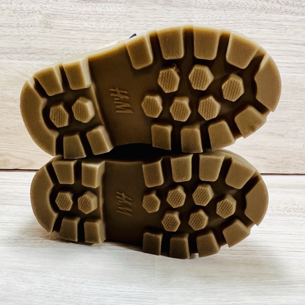 Winter Boots Waterproof Baby Size 2.5-3.5 H&M Brown Warm Soft Faux Fur Lace Zip - Picture 7 of 11